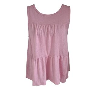 j. crew linen tiered tank top pink size S